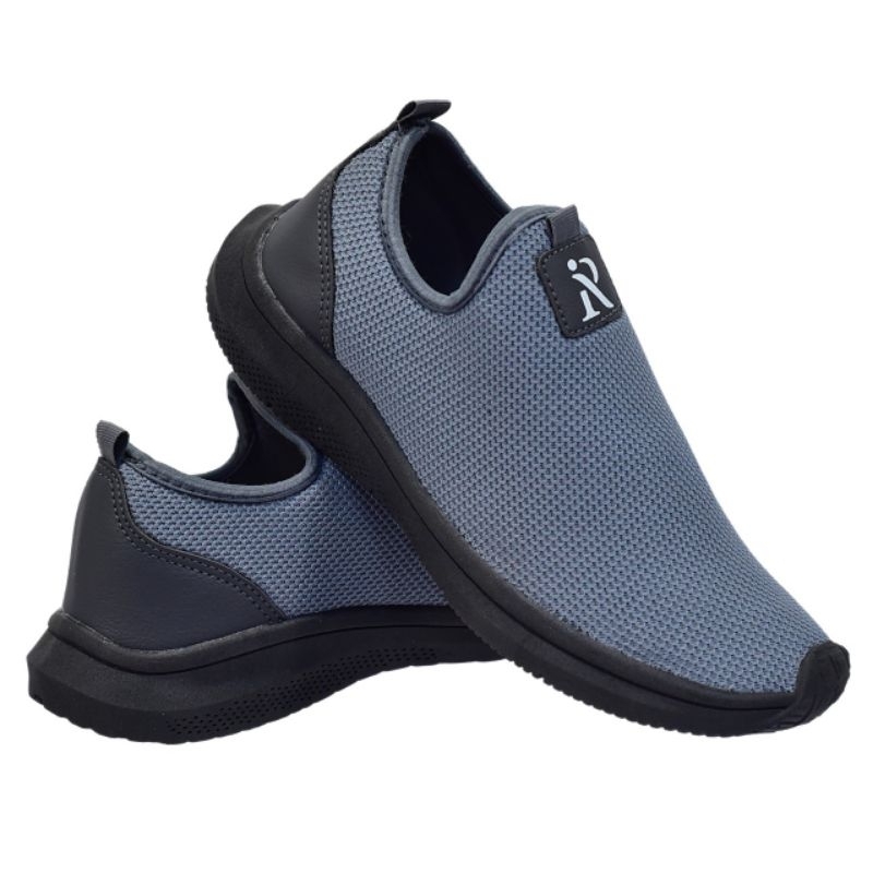 Tênis Grafite Preto Calce Fácil Meia Feminino Slip On Confortável Leve Caminhada Academia Promoção