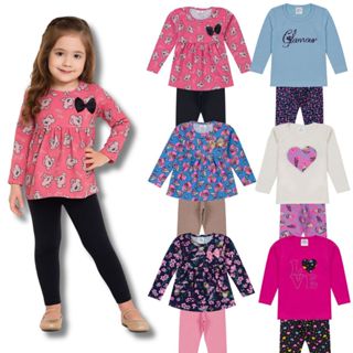 Kit Conjunto Infantil Menina Meia Estação 2 a 8 anos Qualidade Superior em Oferta na Shopee