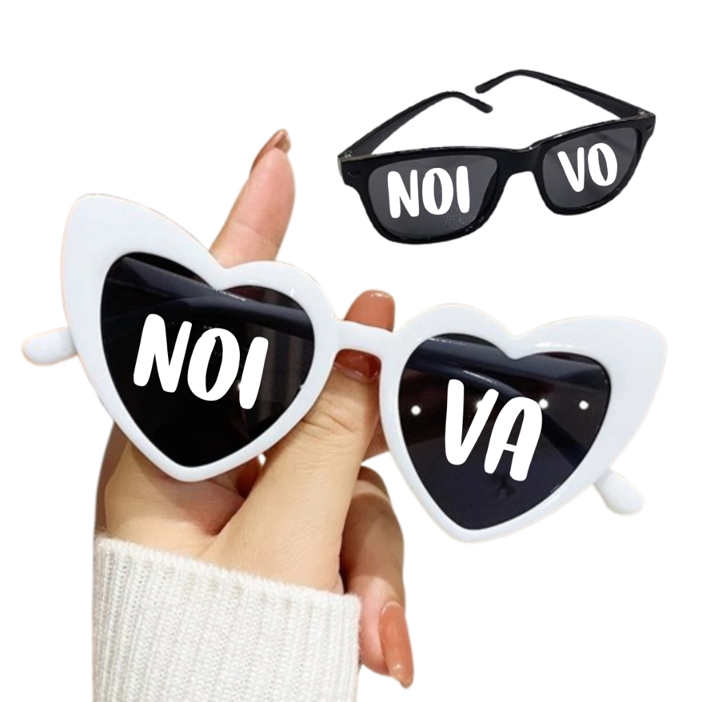 kit 2 óculos Para Casamento Óculos Retro Vintage ou Clássico Preto ou Branco Noivo Noiva Festa