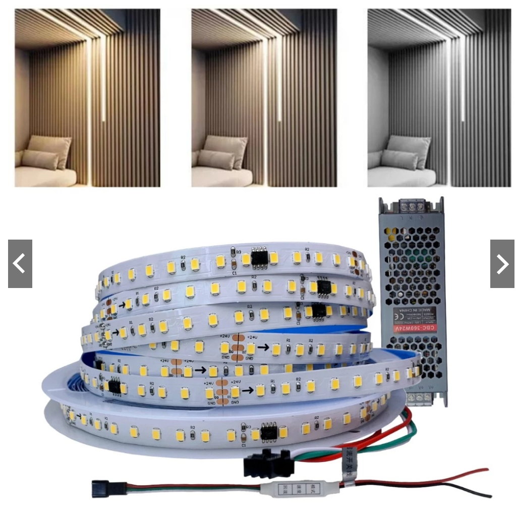 Fita de Led 10m Efeito Sequencial + Controlador Branco Frio 6000k 24 Efeitos Efeito de Correr 10 Metros Led Strip