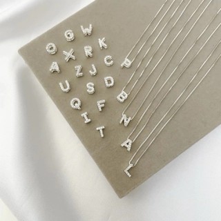 Colar com Letra Cravejada Personalizado Banhado a Prata 925 Delicado