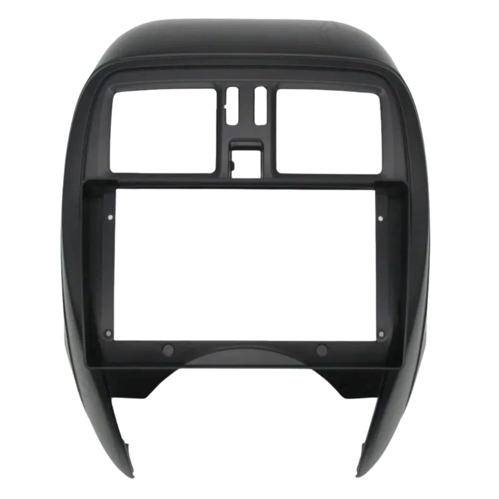 Imagem Moldura 9 Polegadas Nissan March  2015 A 2022 P/Ar Analogico Painel Multimídia 2din Preto Fosco