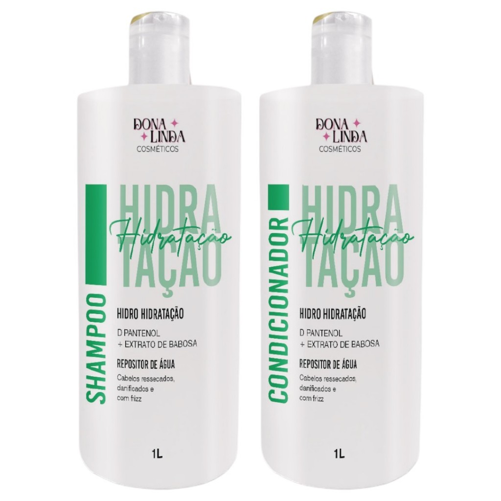 Kit Profissional Hidratação Dona Linda 1 Litro – Shampoo + Condicionador em Oferta na Shopee