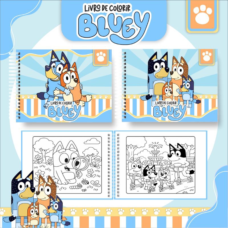 Livro de Colorir BLUEY- Capa Dura FOLHAS GROSSA 50 Páginas/ IMPERDÍVEL