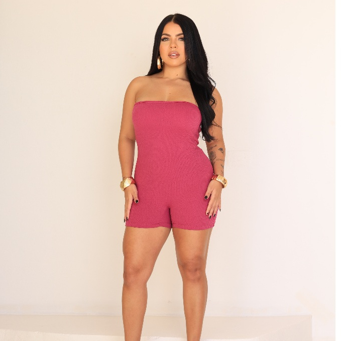 Macaquinho Feminino  Tomara Que Caia Curto Moda Verão TENDECIA