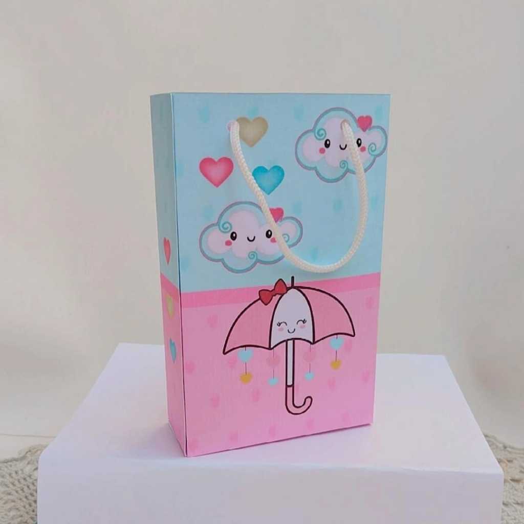 Kit Sacolinha Surpresa Festa Infantil Personalizado Princesa CHUVA DE AMOR Lembrancinhas PEGUE E MONTE