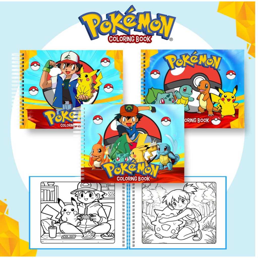 Caderno de Colorir Pokémon Personalizado – 40 Páginas | Papelaria Criativa e Papelaria Personalizada e Fofa
