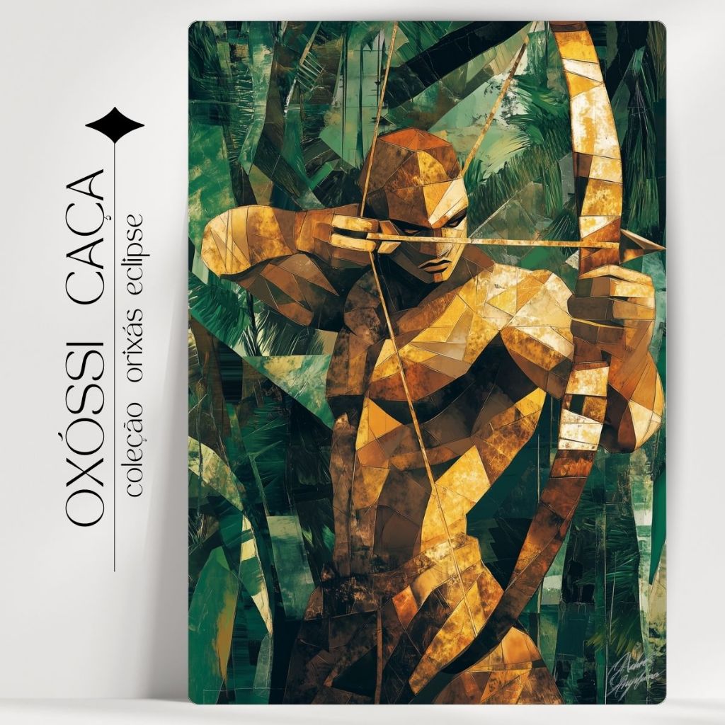 Quadro Decorativo Orixá Oxóssi Caça - Coleção Orixá Eclipse- Umbanda/Candomblé - Envio Imediato