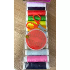 Kit Linha De Costura Com 23 Peças(Contem 12 Linhas,10 Agulhas,1 Tesoura)