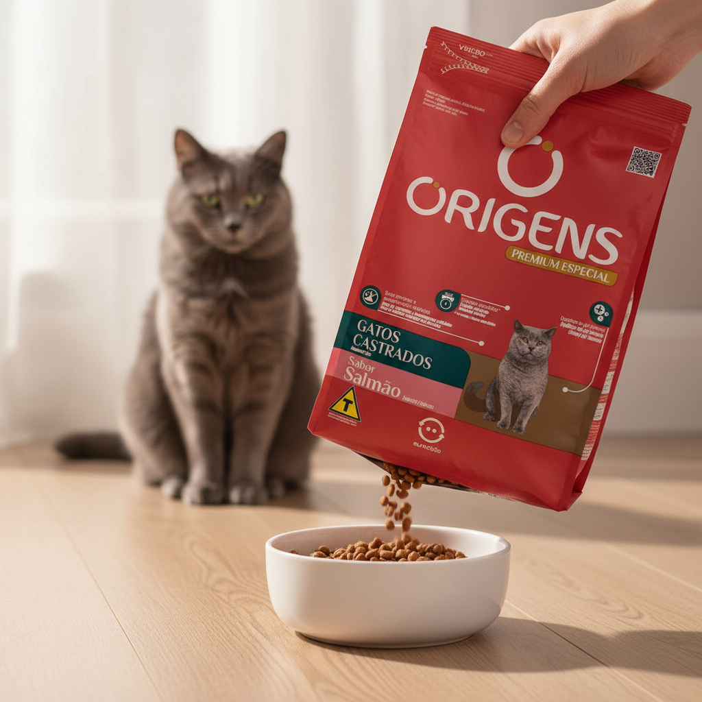 Ração Para Gatos Castrados Sabor Salmão 10,1kg Origens em Oferta na Shopee