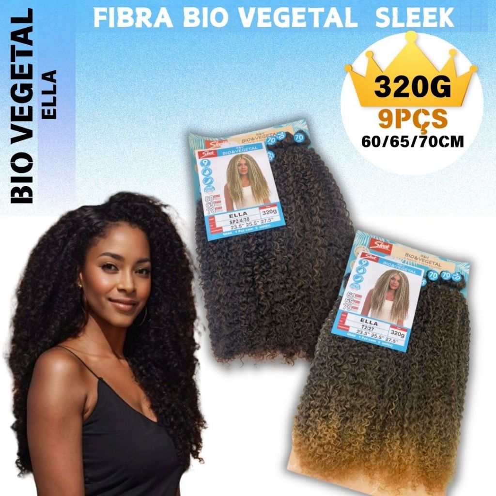 CABELO CACHEADO CACHO A4 SLEEK ELLA - BIO FIBRA - CACHO FECHADO 70CM 9 TELA PRA CABECA