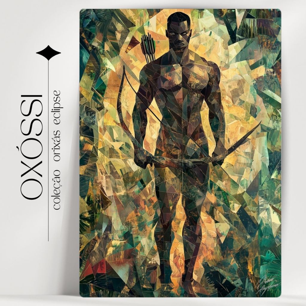 Quadro Decorativo Orixá Oxóssi - Coleção Orixá Eclipse- Umbanda/Candomblé - Envio Imediato