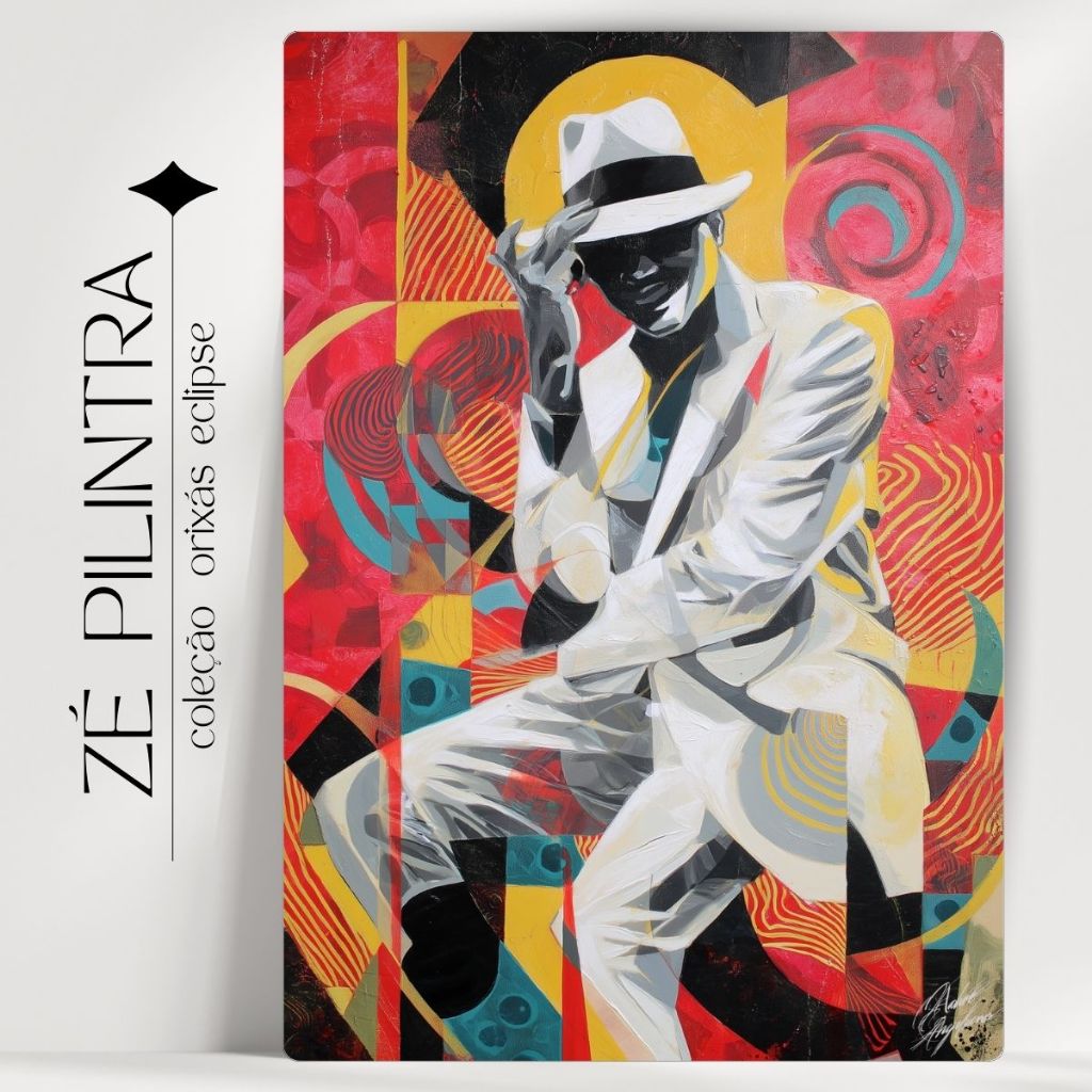 Quadro Decorativo Zé Pilintra - Coleção Orixá Eclipse- Umbanda/Candomblé - Envio Imediato
