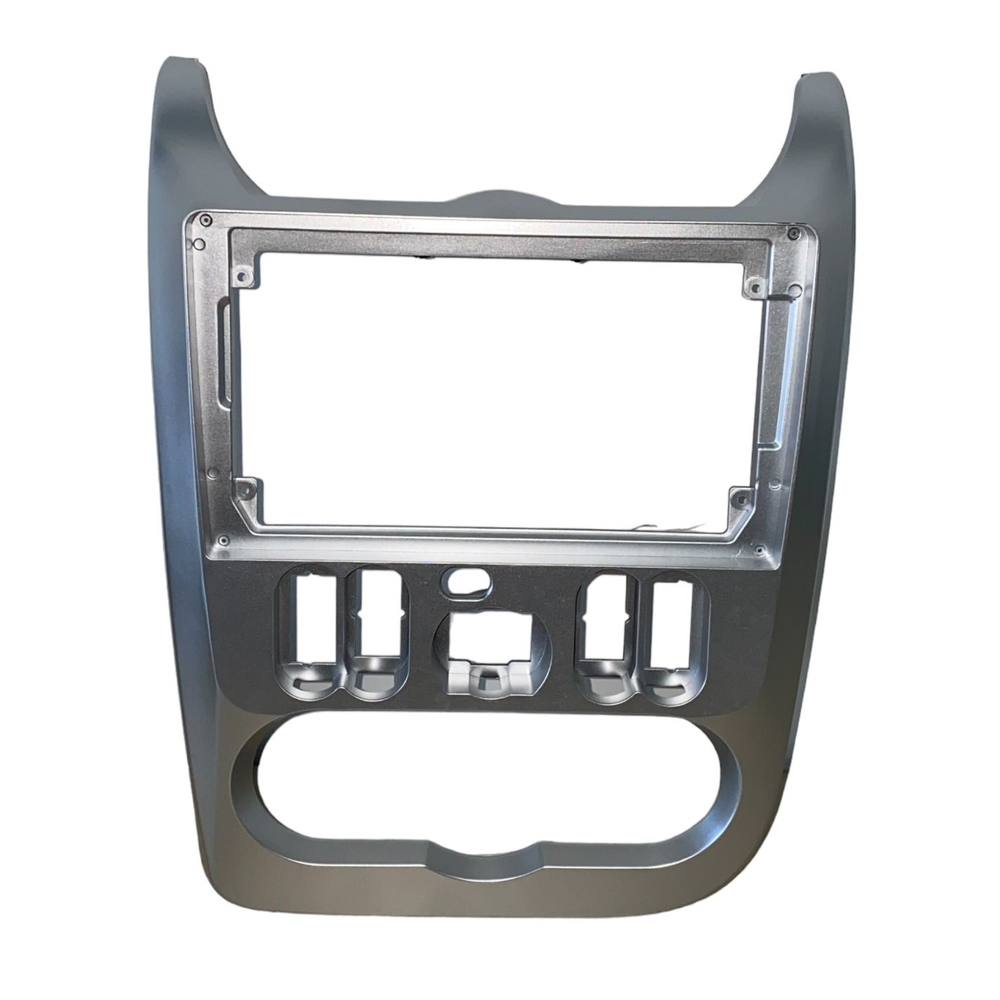 Moldura 9 Polegadas Renault Sandero 2008 A 2011 Logan 2010 A 2011 Painel Multimídia 2din Prata