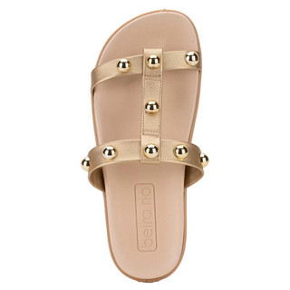 Tamanco Feminino Flat original Beira Rio dourada 8529107