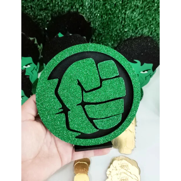 Plano de fundo Hulk - 13cm / Painel Hulk Herois Vingadores / Aplique de Luxo