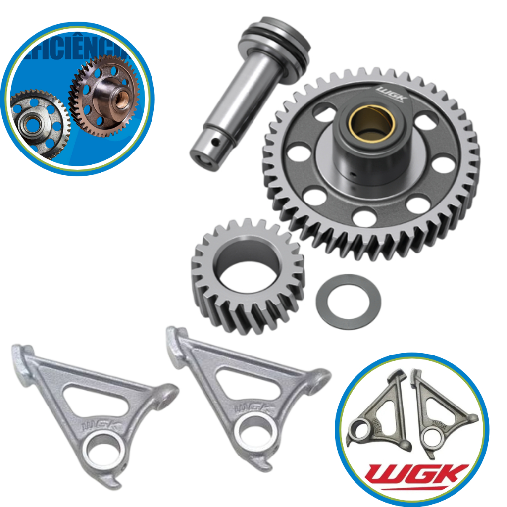 Kit Árvore de Comando de Válvulas Mais Par de Balancim Honda Cg 125 Titan Até 99 Wgk