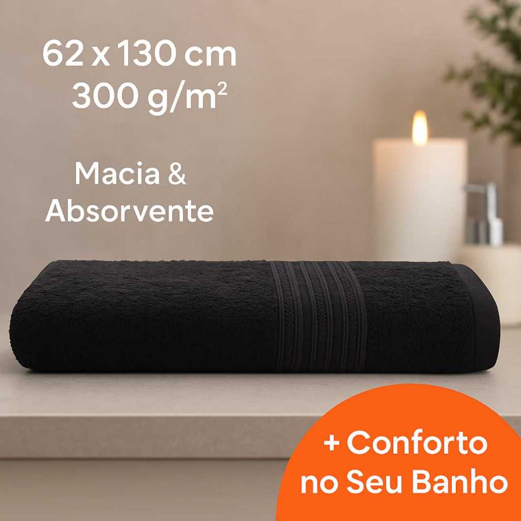 Toalha de Banho Preto Camesa 62x130 Algodão Macia Absorvente Hotel Dia a Dia em Oferta na Shopee