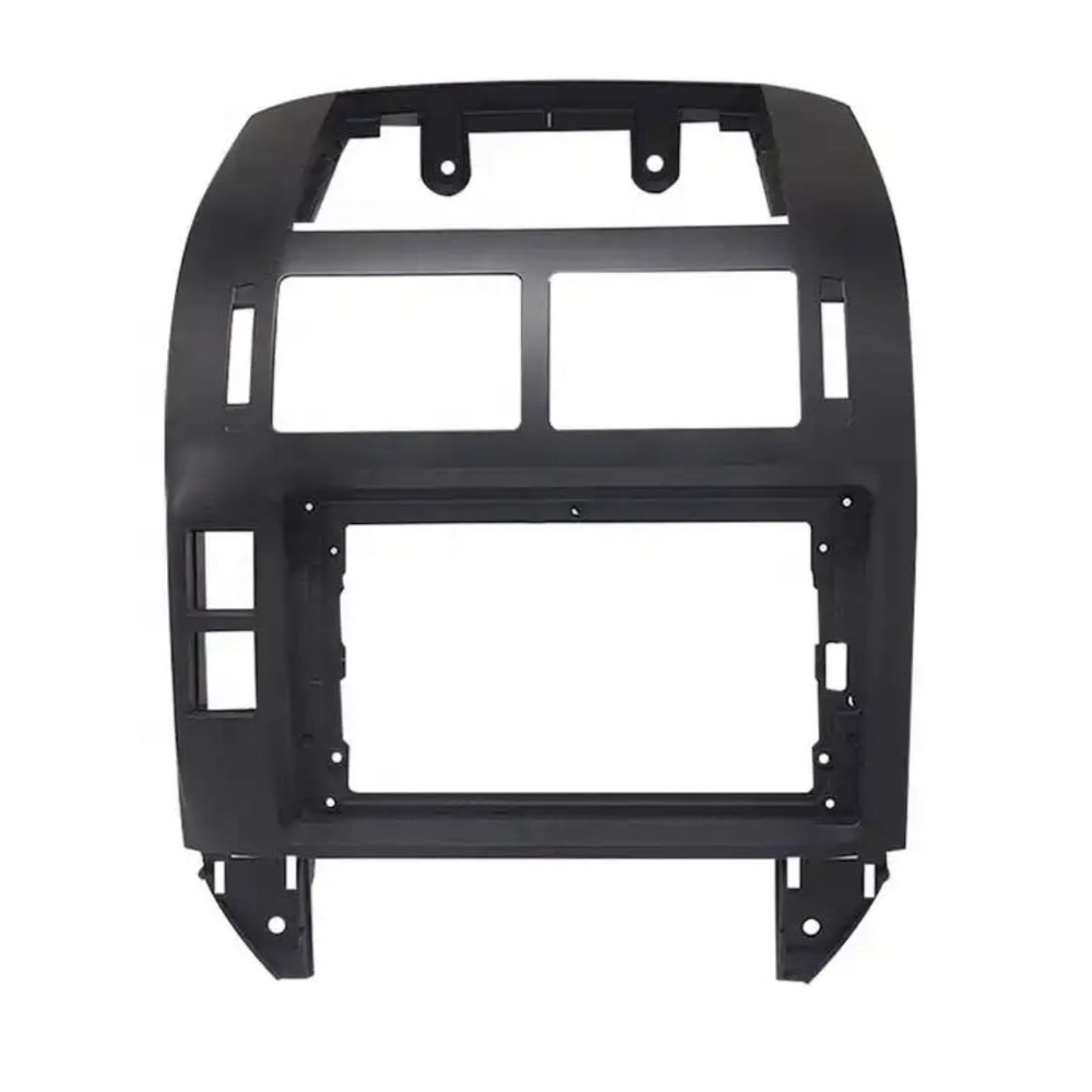 Imagem Moldura 9 Polegadas Vw Polo 2002 A 2014 Painel Multimídia 2din Preto Fosco Alto  Acabamento