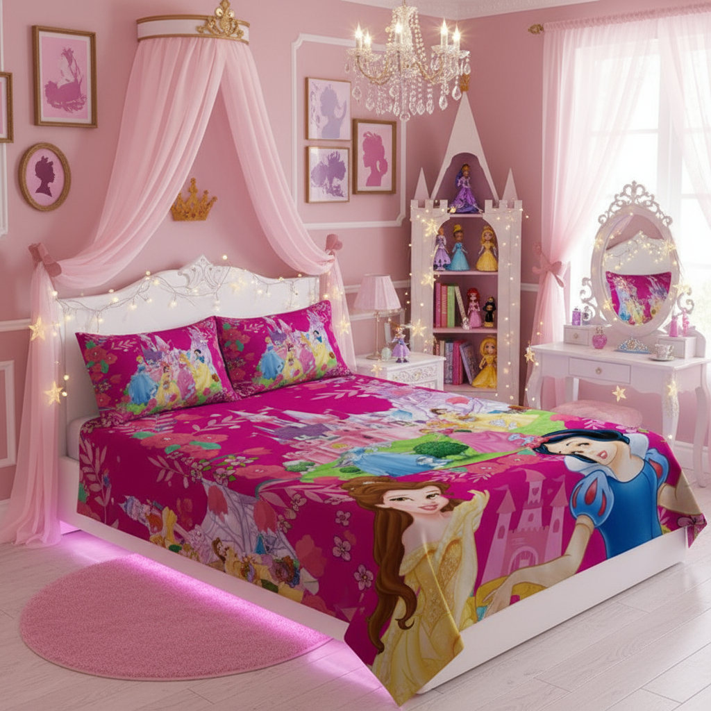 Lençol Casal de Personagem Princesas Disney sem elástico 3 Peças COR:LCC 28 Jogo Cama ColchaInfantil em Oferta na Shopee