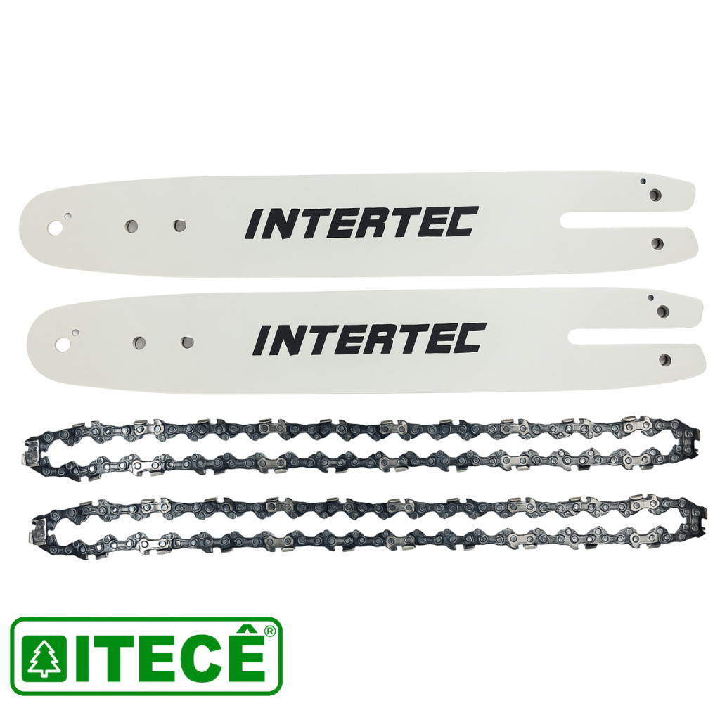 Kit 2 Sabre + 2 Corrente Motosserra MS170 MS180 Compatível Sthil 12 polegadas