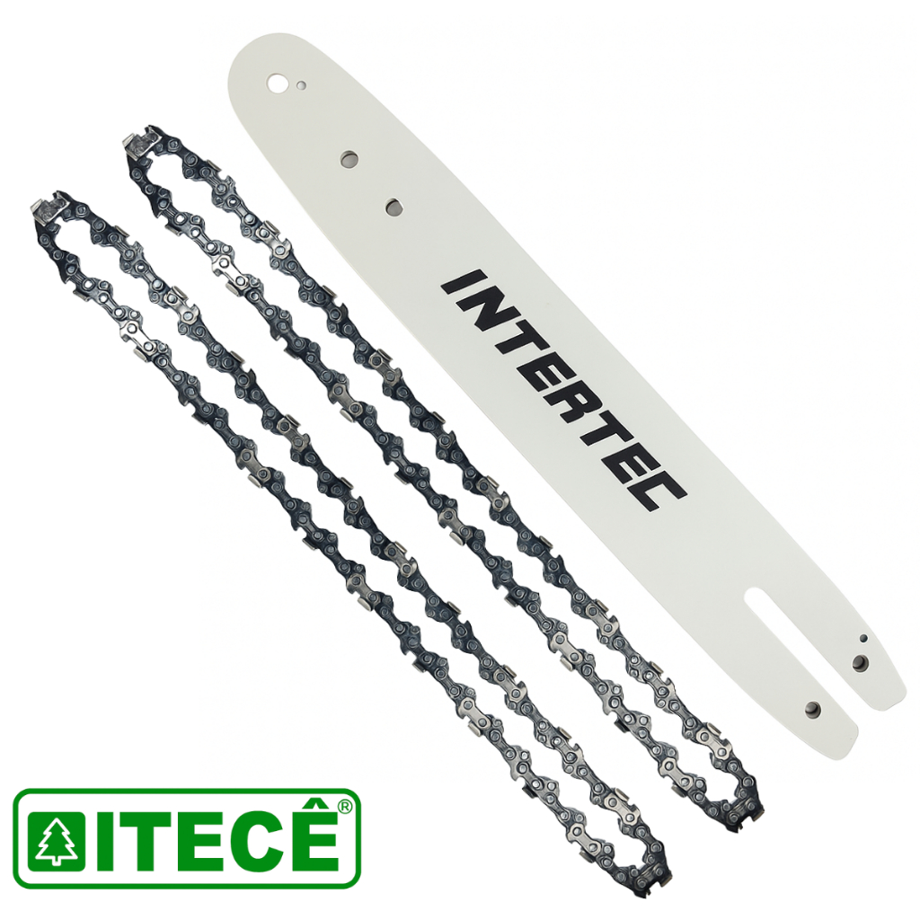 Kit Sabre + 2 Corrente 22 Dentes Motosserra MS170 MS180 Compatível Sthil 12 polegadas