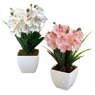 Arranjo De Flores Artificiais Buque De Flores Com Orquideas em Oferta na Shopee