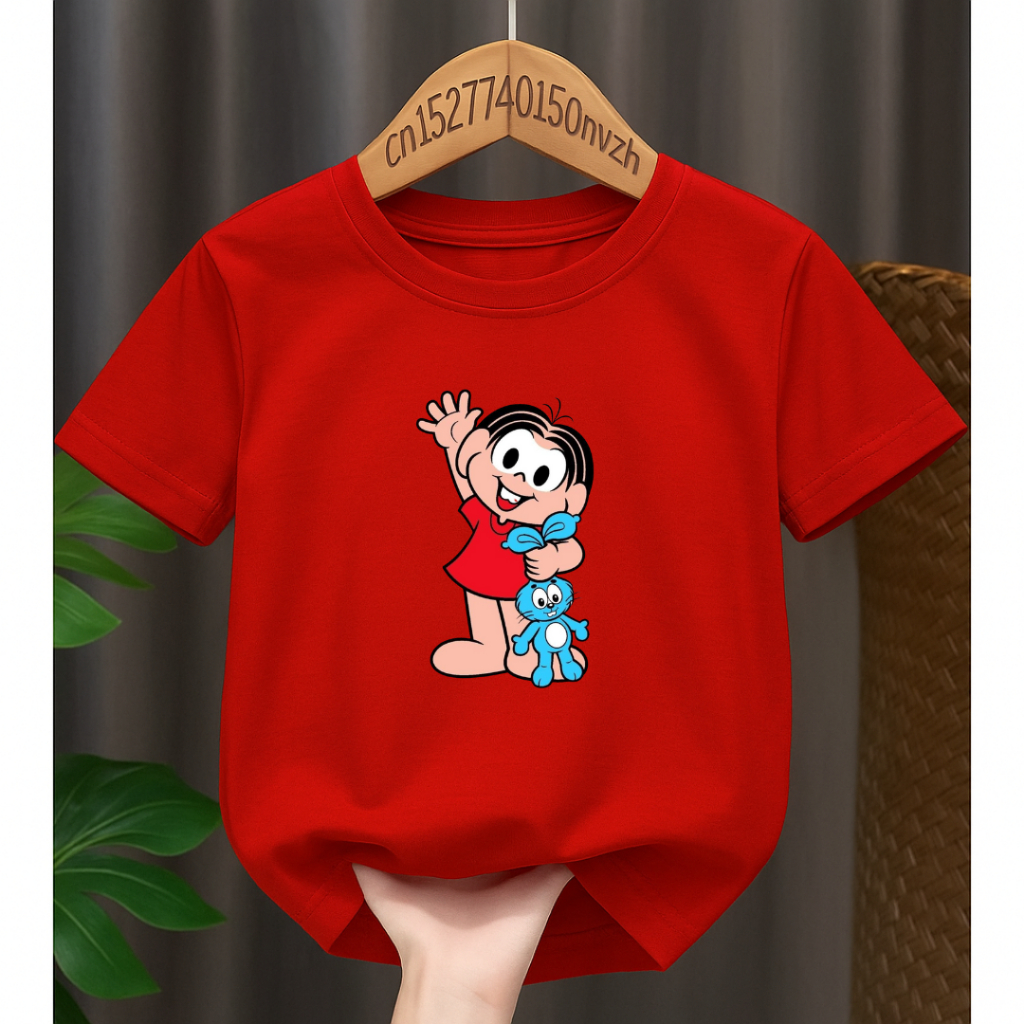 Camiseta Infantil Unissex Turma da Mônica Estampado Desenho Minimalista em Oferta na Shopee