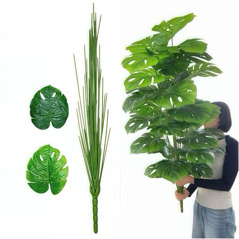 Planta Artificial Costela de Adão 130cm 33 Folhas Monstera Planta Verde Tropical Decoração de Interiores Jardim Doméstic em Oferta na Shopee