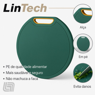 Tábua  Corte Antiderrapante Anti-mofo Redonda 32cm com Suporte - Corte carnes, legumes e frutas em Oferta na Shopee
