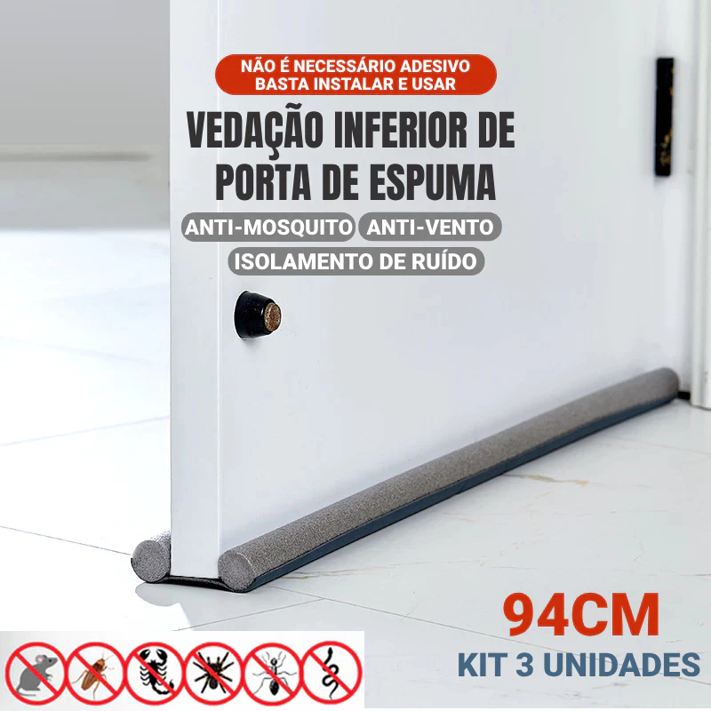 94cm Kit 3 Veda Porta Ajustável Proteção Protetor de Porta Rolinho Duplo rotetor Impermeável Anti-Insetos e Pó