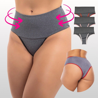 Kit 5 Calcinhas Cós Alto Tanga Fitness Segura Barriga Compressão Abdominal Calcinha Modeladora em Oferta na Shopee