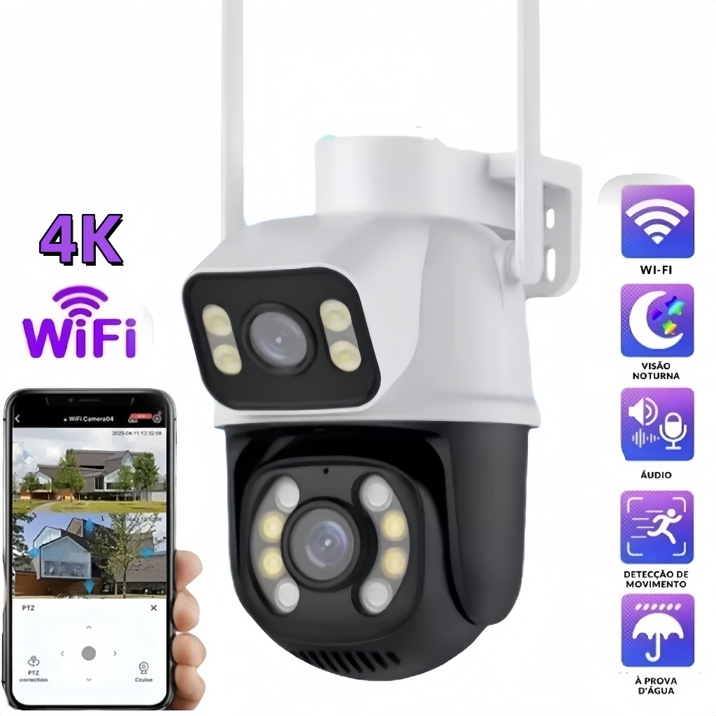 Câmera de Segurança A28B WiFi Dual 1080P 3MP Dupla WiFi para Alarme De Detecção De Segurança TECNO em Oferta na Shopee