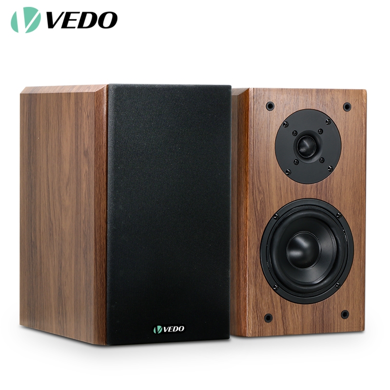 VEDO Alto-falante Passiva Estéreo HiFi 5,5"200W Speaker Passiva Caixa De Som Surround De Madeira Para Home Theater