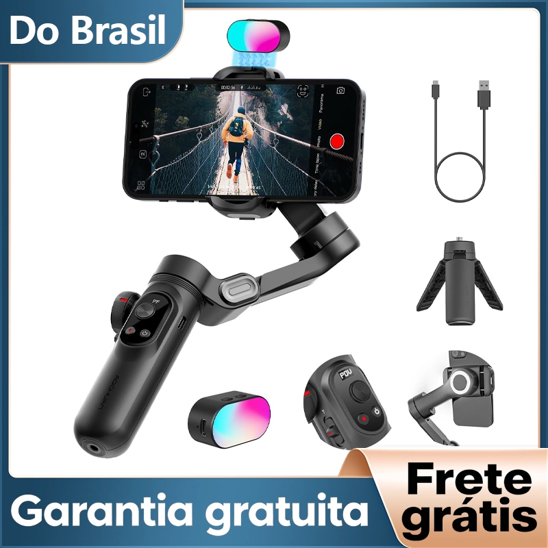 Estabilizador de Celular Gimbal Três Eixos Smart X Pro Anti-Vibração Inteligente Cabeça de Câmera