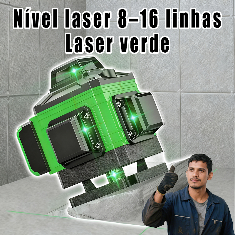 8/12/16 Linhas Nível a Laser Ajustável com Medição de Nível 360° e Medição de Linha com Auto-Nivelamento em Oferta na Shopee