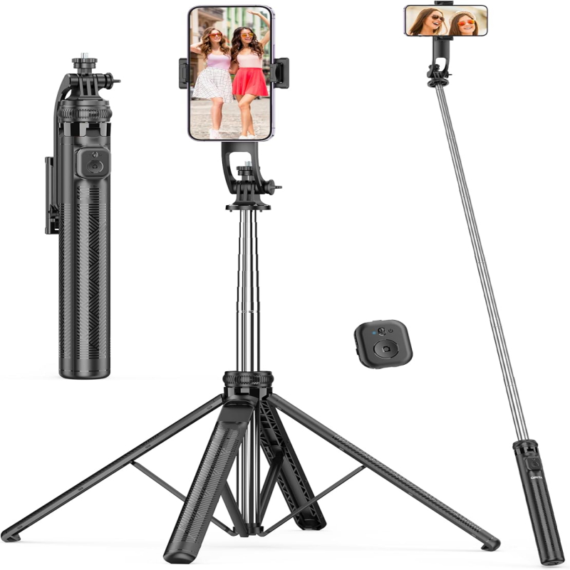 1.8M telefone celular selfie stick quad tem boa estabilidade, built-in controle remoto, portátil
