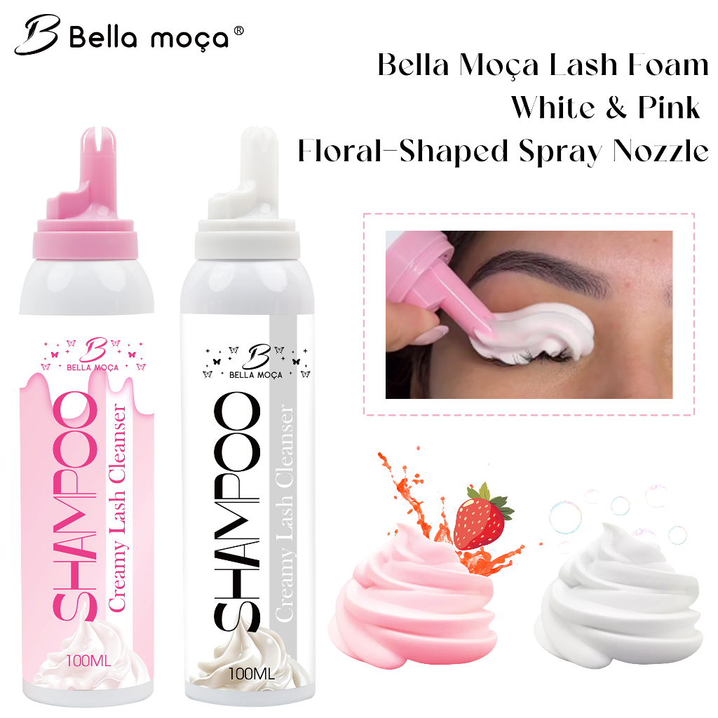 Espuma Mousse Shampoo Mousse de Limpeza de Cílios Bella Moça 100ml