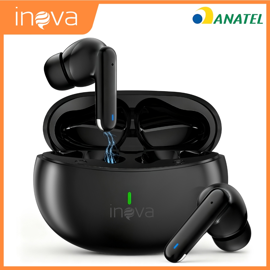 INOVA Fone De Ouvido Sem Fio Bluetooth TWS 5 .3 Original Com Cancelamento De Ruído E Longa Duração De Bateria
