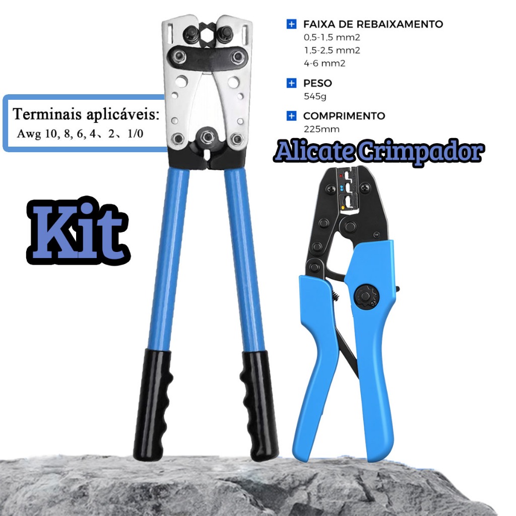 Alicate Crimpador Terminal Compressão De 6 Até 50mm2 Awg 10, 8, 6, 4