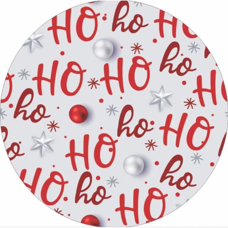 Jogo americano mesa posta Sousplast natalino Ho ho Ho fundo branco capa tecido 35 X 35 kit 6 pecas