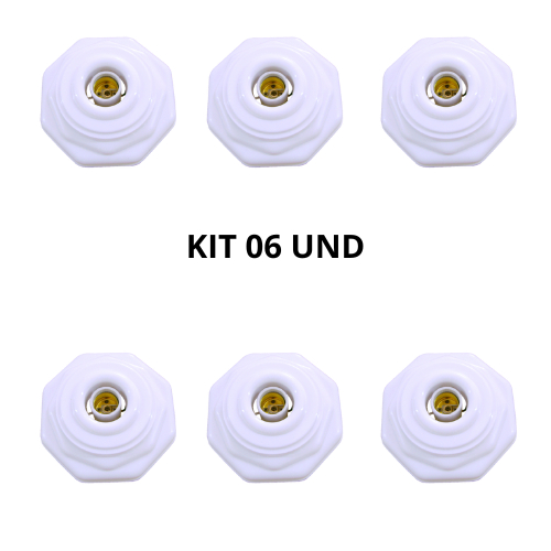 Kit 6 und Plafon Octagonal Luminaria teto E27 110/220v