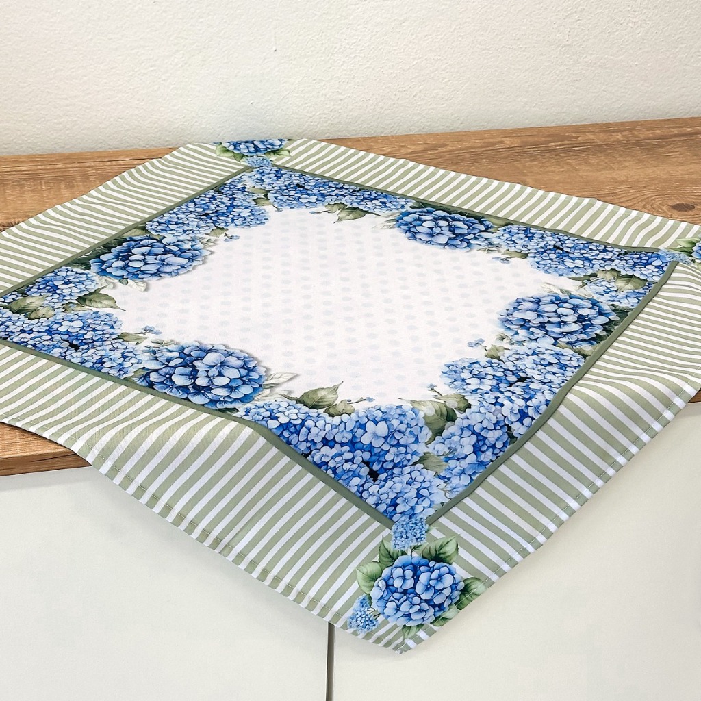 Toalhinha de Chá Quadrada 60cm x 60cm - Linda Estampa Digital Coleção Hortênsia em Oferta na Shopee