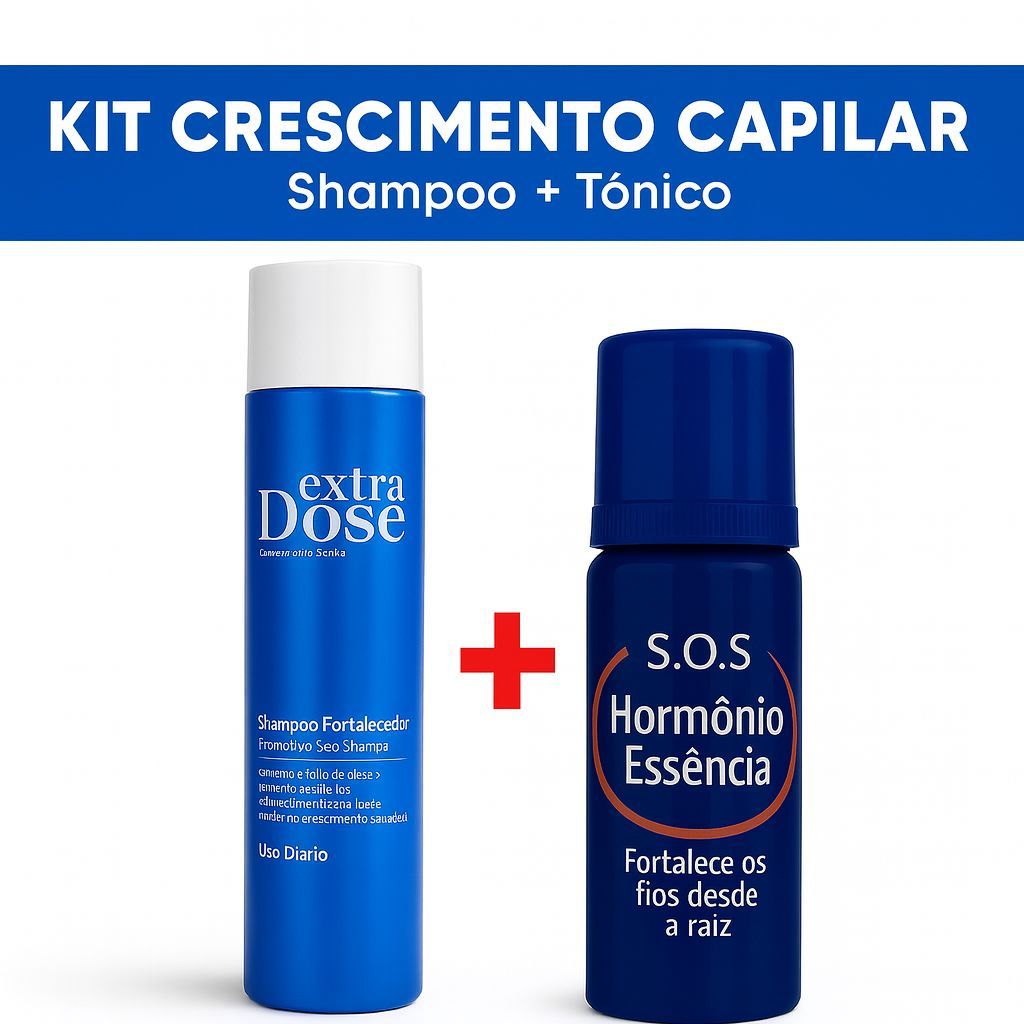 Kit Shampoo+Tônico Crescimento Capilar Rápido +3 Ampolas Antiqueda Dermabel de Brinde Kit 5 Produtos