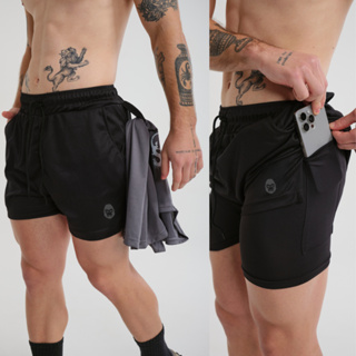 Kit com 2 Bermudas Kong 2 em 1 para Academia em Oferta na Shopee