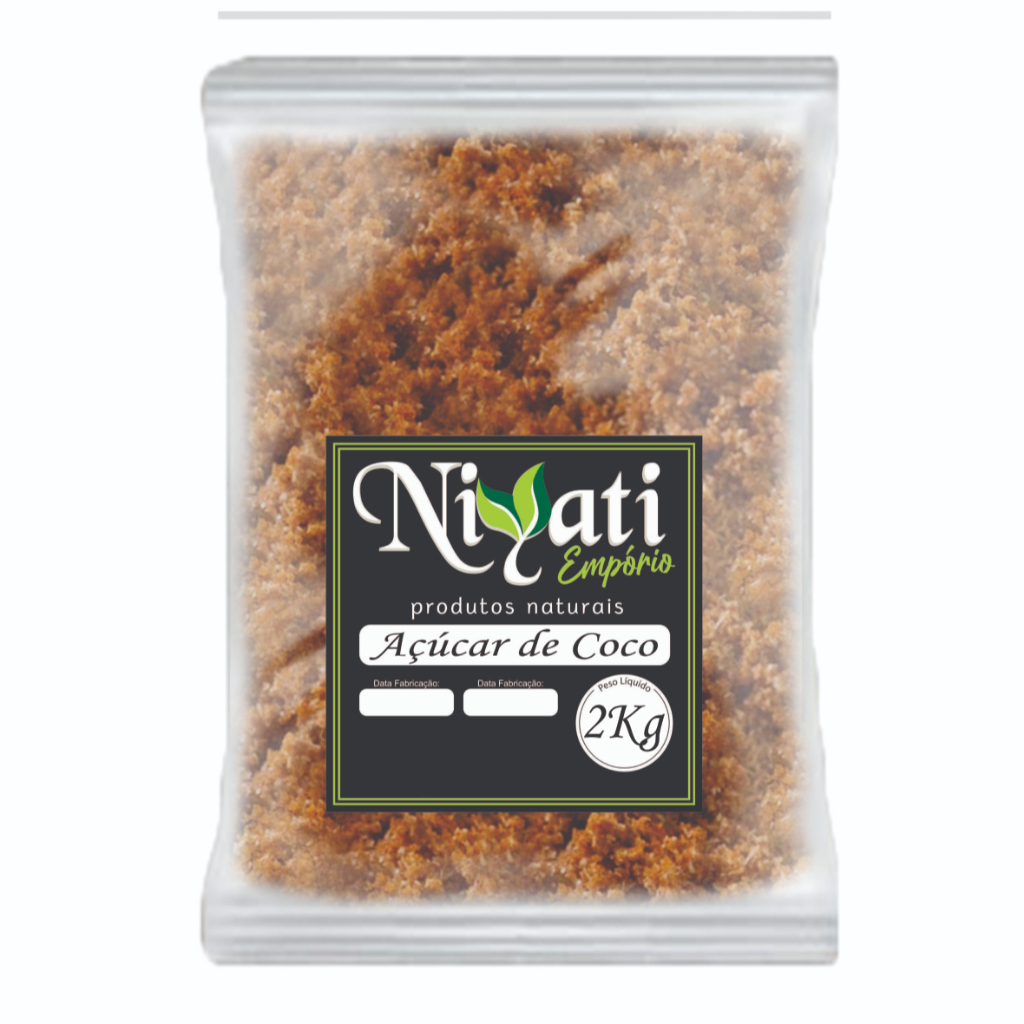 Açúcar de coco 2kg - 100% Puro e Natural- Niyati em Oferta na Shopee