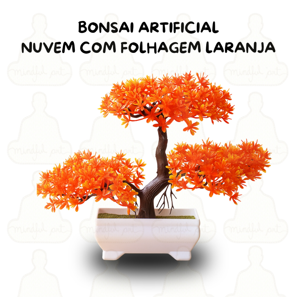 Bonsai Decorativo Nuvem Artificial Zen – Folhas Laranjas Estilo Outonal em Oferta na Shopee