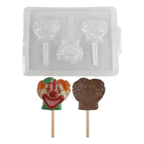 Kit 10 Formas Pirulito Chocolate Coração Rosa Ursinho Palhaço – Moldes BWB Lembrancinha Festa Infantil