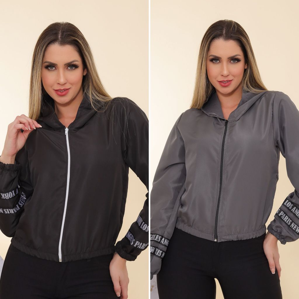 Kit 2 Jaquetinhas Corta Vento Casaco Feminino Inverno