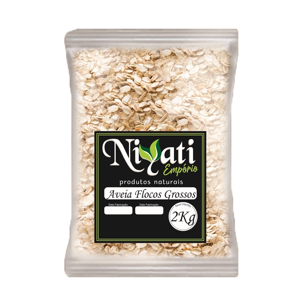 Aveia Em Flocos Grossos 2kg Niyati em Oferta na Shopee